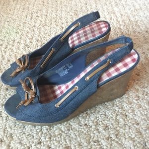 Dexter "Daydream" Peep-Toe Wedge Sandal Size 9